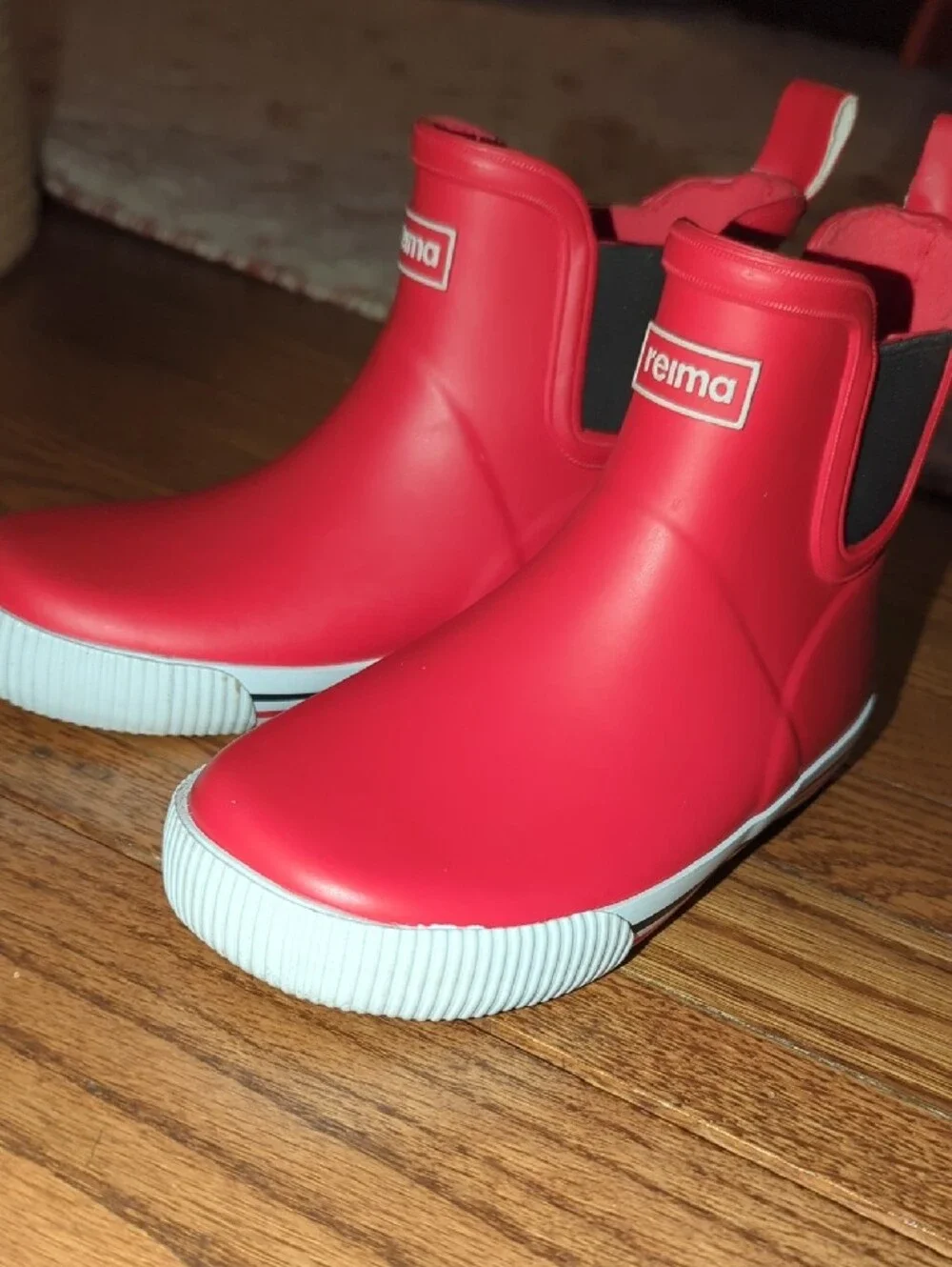 Reima Kids Red Rain Boots with White Trim